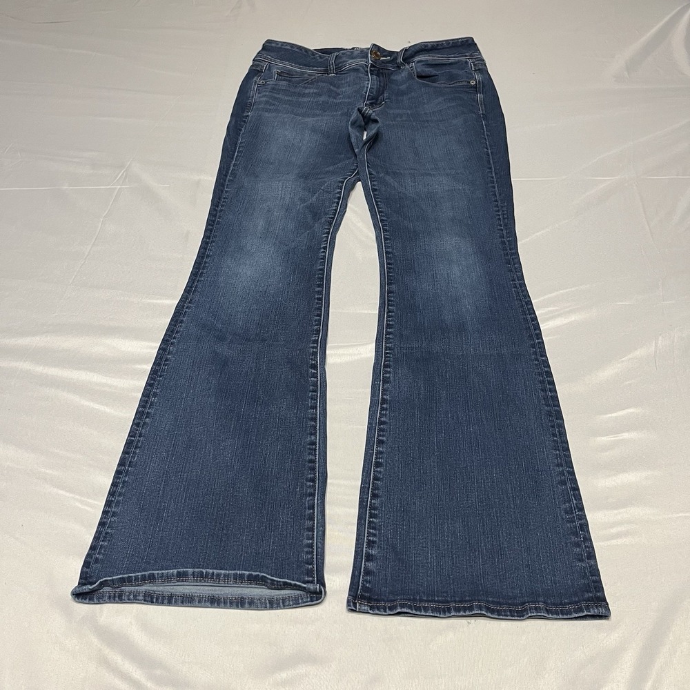 American Eagle Kick Boot Jeans Womens 12 Long Fits 33x33 Low Rise Super Stretch